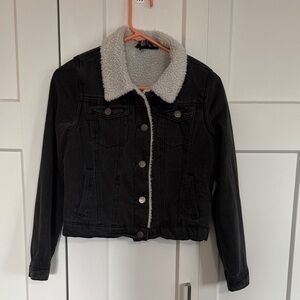 Jou Jou Black Jacket with Cream Sherpa Lining